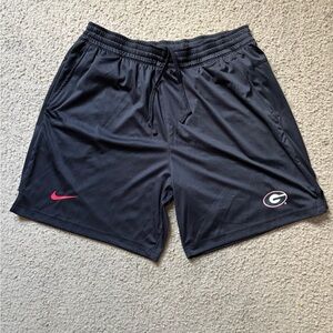 Georgia Nike Black and Red Men's Athletic Shorts